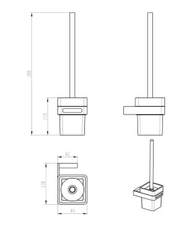 Ёршик для унитаза Boheme Q 10954-MG золото матовое